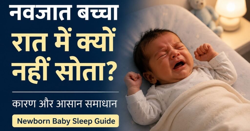 नवजात बच्चा रात में रोता हुआ और नींद न आने की समस्या, newborn baby sleep guide