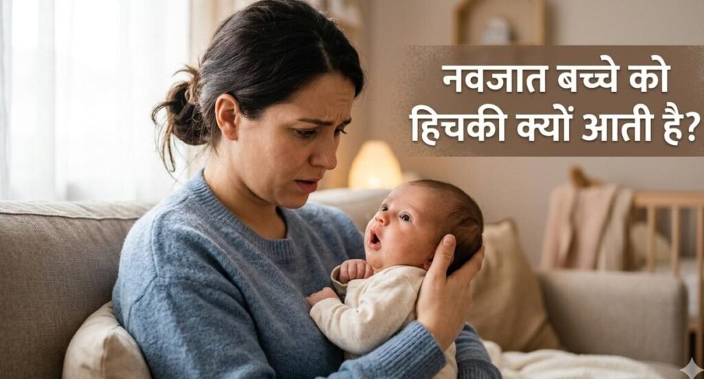 नई माँ अपने नवजात बच्चे की हिचकी को लेकर परेशान
