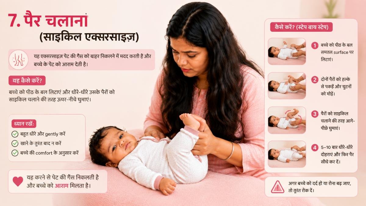Baby Gas Relief: Bicycle Legs Exercise