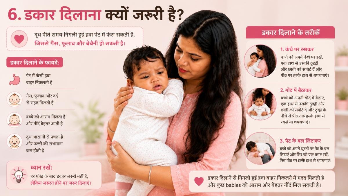 Baby को burp कराने का सही तरीका और गैस से राहत