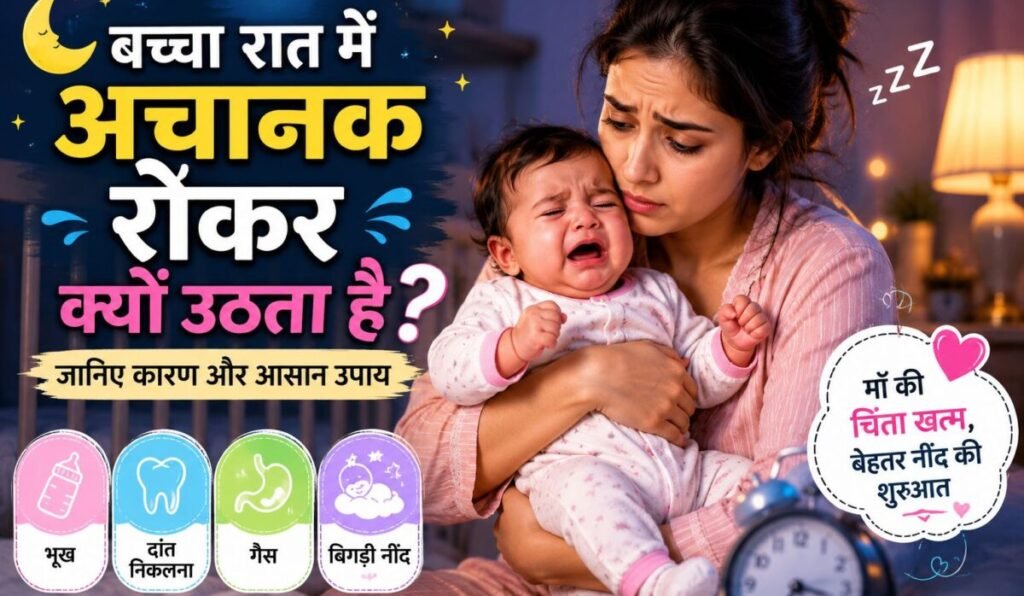 night waking baby with worried mother