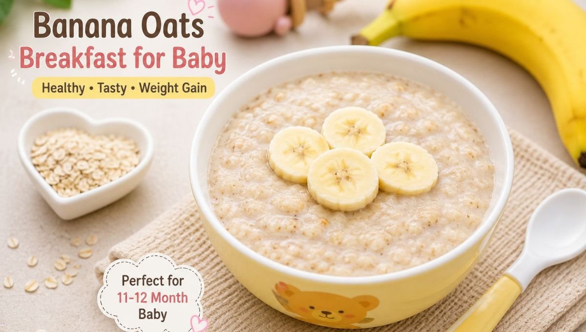 11 महीने के बच्चे के लिए banana oats breakfast