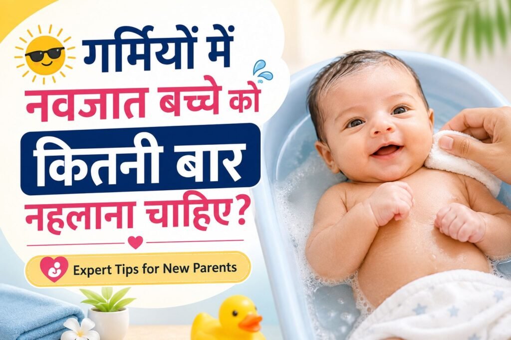 गर्मियों में नवजात बच्चे को कितनी बार नहलाना चाहिए – Newborn Baby Bath Tips for Summer