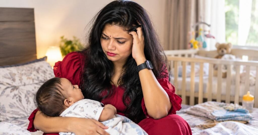 डिलीवरी के बाद postpartum anger और चिड़चिड़ापन महसूस करती नई माँ