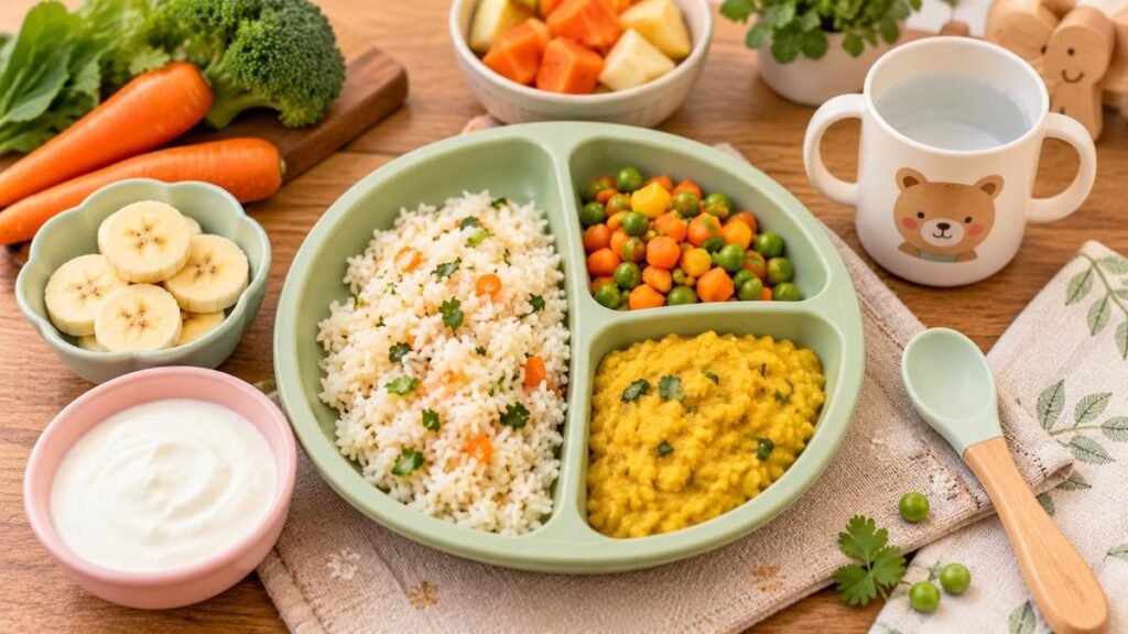 11 महीने के बच्चे के लिए healthy Indian food plate