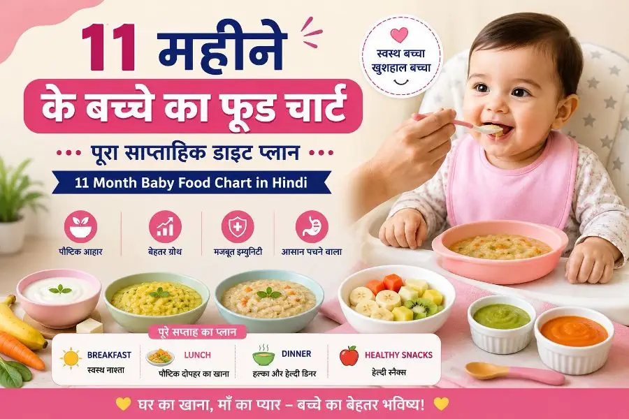11 Month Baby Food Chart in Hindi – Weekly Baby Diet Plan for Parents