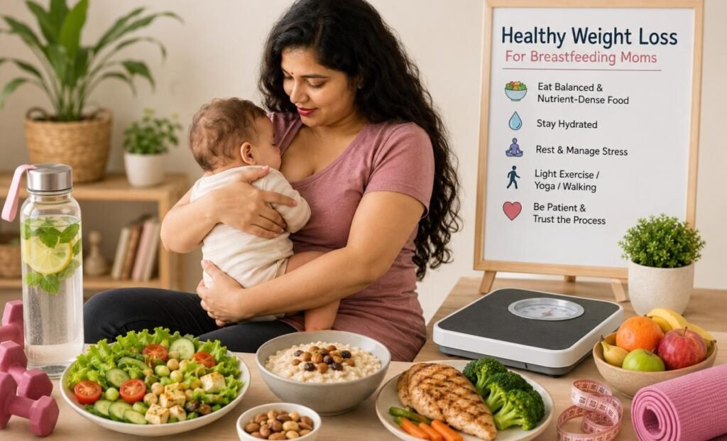 Breastfeeding mother के लिए healthy postpartum weight loss diet
