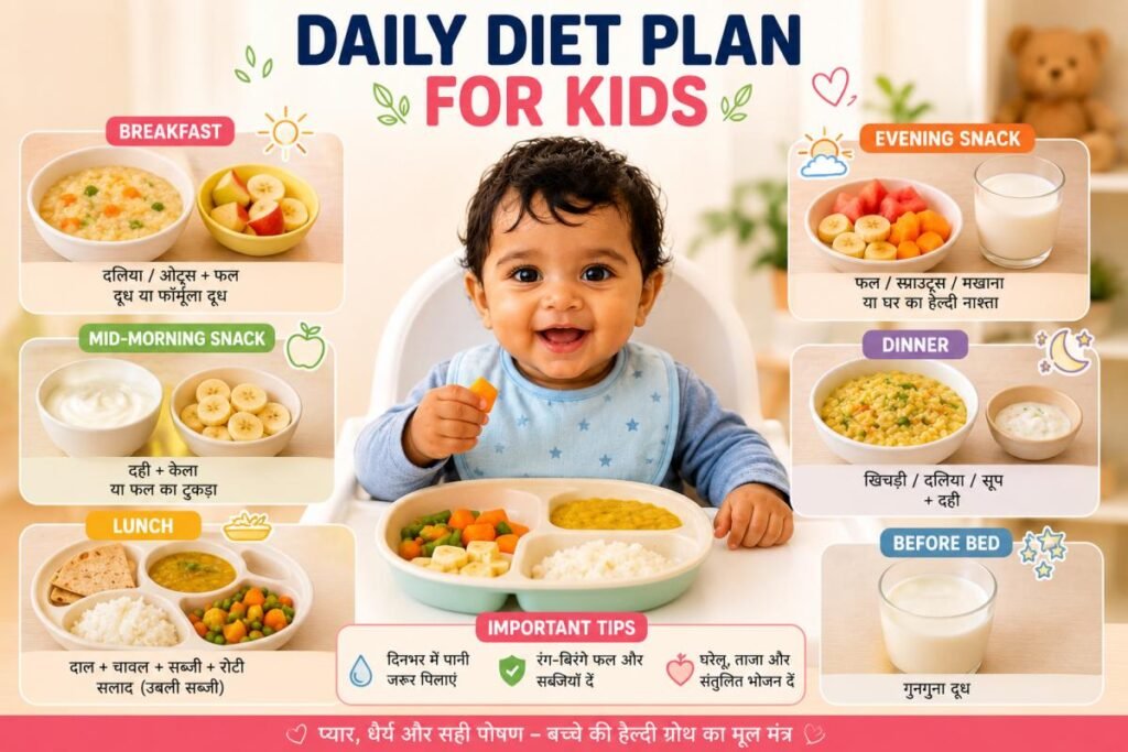1 से 2 साल के बच्चे के लिए Healthy Daily Diet Plan