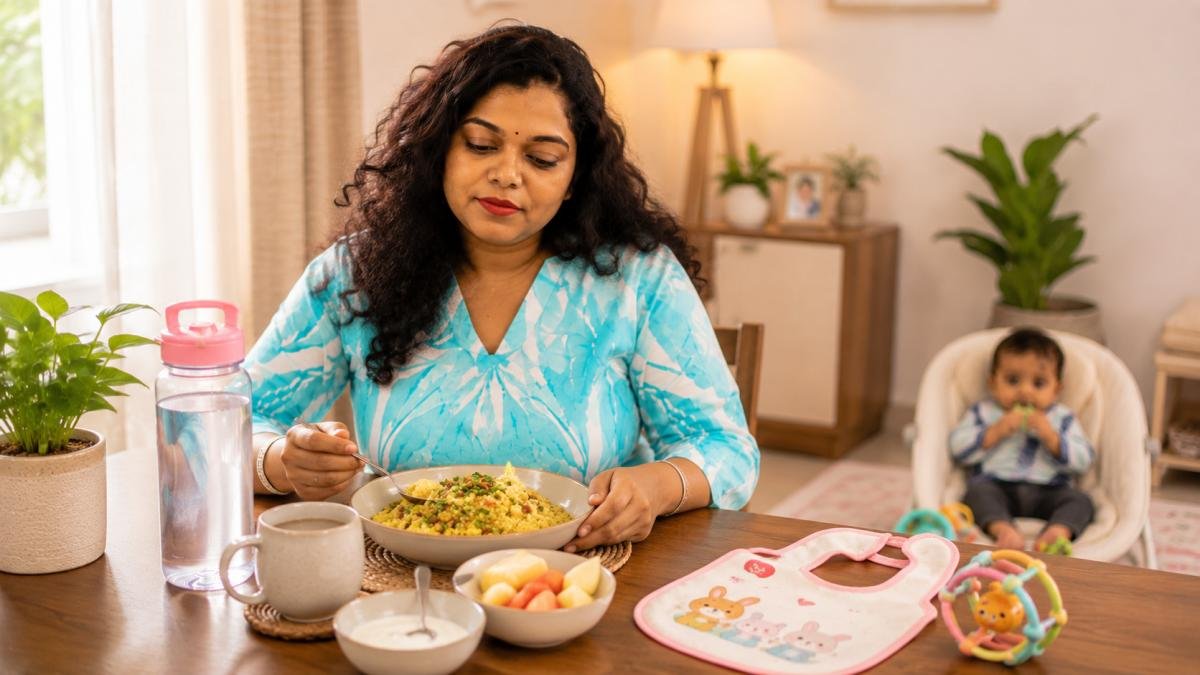 Simple healthy Indian breakfast for a new mother